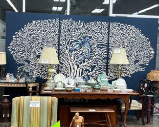 One of a kind triptych! Very large…the first we’ve ever seen or had! It’s amazing! Entry hall or dining room statement piece that is one of a kind!