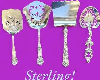 Sterling serving pieces…over 80 of them