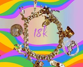 18k yellow gold charm bracelet