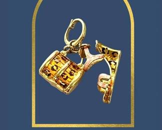 14k gold and enamel shoe and handbag charms! Yes…this totally works for the most unique charm bracelet or necklace ever!