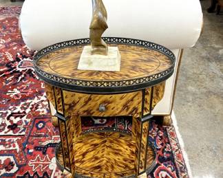 Faux tortoise gallery table