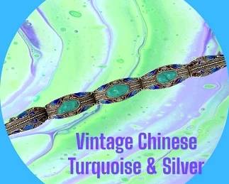 Vintage Chinese silver and coral bracelet