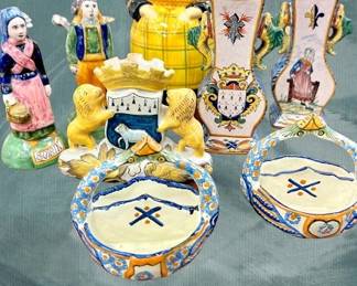 Henriot Quimper figurines and vases