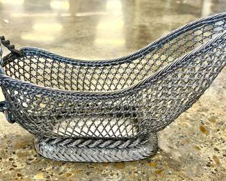 Italian sterling wine basket