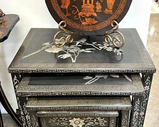 Two sets of these! Sets of 4 Oriental nesting tables