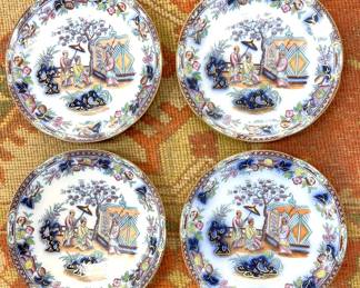 Set of (4) Antique English plates