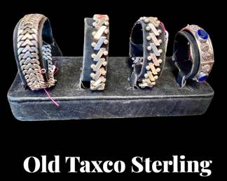 Sterling Taxco bracelets and small Chinese silver bracelet