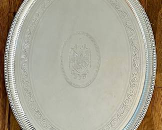 Large George III oval sterling tray