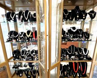 Two cases full of fine jewelry, sterling jewelry and fine costume jewelry