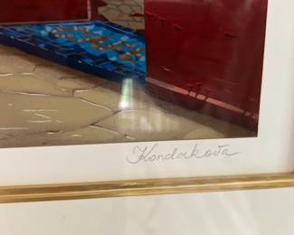 Montmartre Village signed serigraph by Luidmila Kondakora