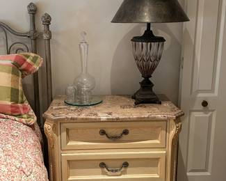 bedroom  side tables with granite counter top