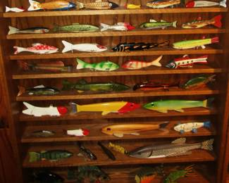 Frank Mizera Spearing Decoy,  Pearl Bethel Spearing Decoys, Lawrence J. “Slim” Brinkman Spearing Decoys, Randall Spearing Decoys, Louie Leech Spearing Decoy, Bud Stewart Fish Decoy, ETC. 