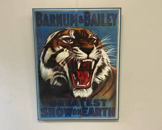 Lot 6530 Barnum  Bailey Tiger Poster Wall Art