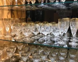 Gold Trimmed Lead Crystal Stemware 