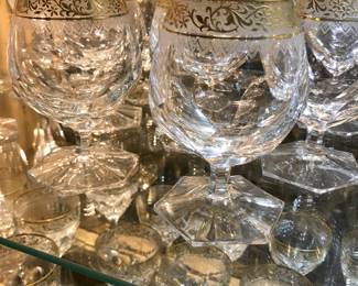 Gold Trimmed Lead Crystal Stemware 