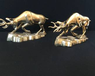 Pair Brass Sculptures 