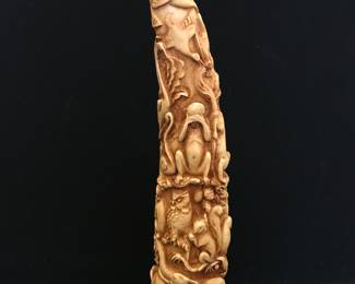 Faux Ivory Tusk Sculpture 