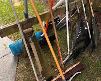 LOADS of yard implements! Vintage to new! Metal to Plastic! Everything you need for the late Summer/Fall cleanup! 