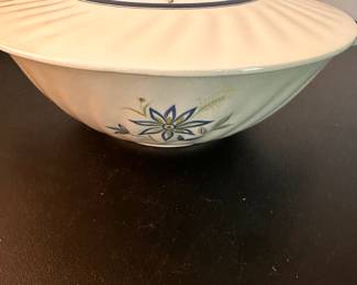 This is a fantastic hand painted Ferrastone Blue Swirl Covered vegetable Dish MIOB! 