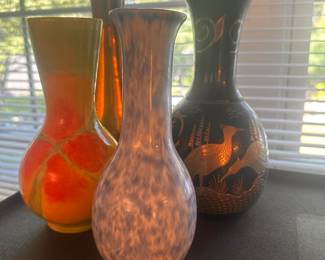 A quartet of small vases - Brass to glass! 