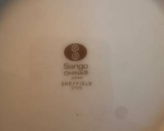 Starting to unpack the many boxes and totes! Here is a lovely set of white SANGO china with sterling silver rims! 