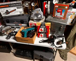 We also have DOZENS of Vintage to New Hand Tools  both Manual and Electric! HERE IS ENTIRE TABLE FULL! 