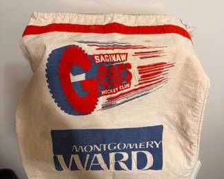 This is a REAT Saginaw Collectible! A Montgomery Ward Sponsor Bag for the SAGINAW GEARS! 