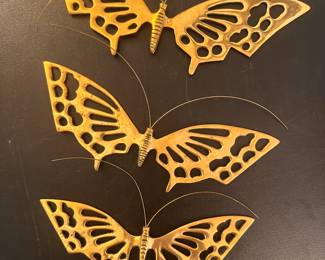This is a trio of MCM brass Butterflys! 