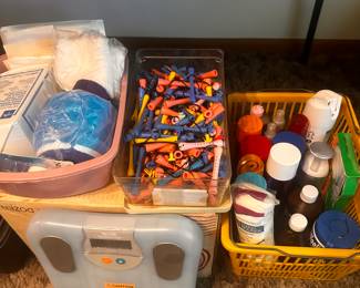 This is a table FILLED with excellent little measures for the home! The left side of the table is filled with small kitchen appliances interior original boxes, and the right side is filled with loads of medical, health & beauty and more! 