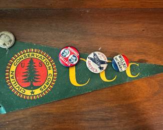 CCC Pennant and political buttons! 