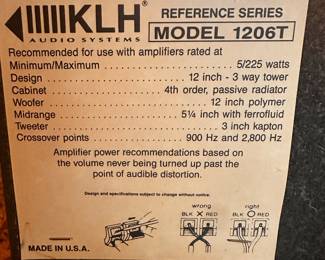 Two sets of terrific speakers! The tall set on the bottom are KLH the smaller seat on the top are Jensen! All four work perfectly! 