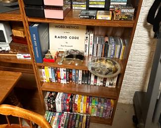 A sweet Ethan Allen Table and Four chairs! Plus two shelves of CD's, DVD's, VHS's, Audio Cassettes and Records!