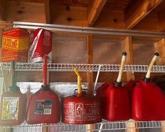 We also have an assortment of glass cans! Plastic and metal! (Kerosene can too! Not pictured!)