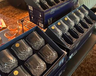 Need some solid crystal goblets and high balls!? We have them MINT in their original boxes! UNUSED! 