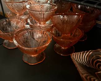 More depression glass sherbet cups. 