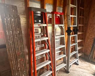 Ladder? We have 2 - 6 foot metal and fiberglass ladders, 8 foot wooden ladder, 8 foot metal ladder that can be used in multiple configurations and a 24 foot extension ladder (Not pictured) (Also a painters platform!)