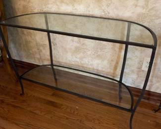 Wrought iron and glass sofa table 45x15x30