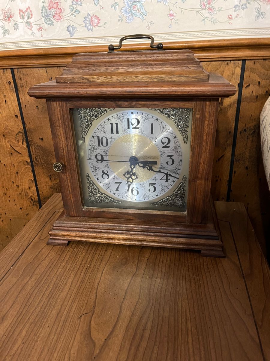 Nice carriage clock with a battery movement. The case is really well made with most visible components of solid hardwoods