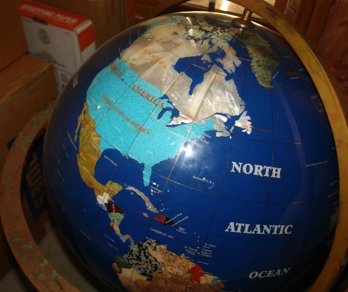 Handmade globe with stones from each country 