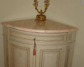 Painted corner cabinet