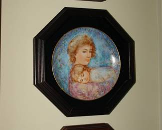 Framed porcelain plates