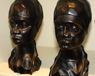 Hand-carved ebony sculptures by the Makonde tribe in Tanzania, Africa