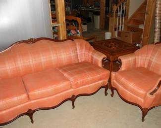 Vintage antique sofa & chair - Ralph Lauren look