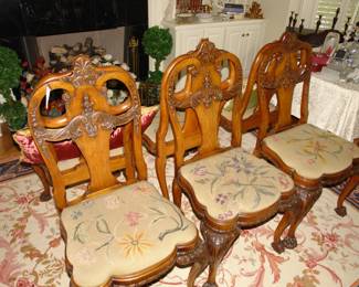 Six dining chairs
