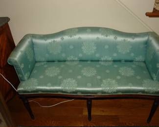 French settee with silk upholstery
