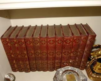 Set of leather bound books