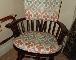 Windsor armchair with upholstered cushions