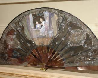 Beautifully hand-painted double sided fan