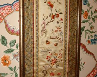Framed Chinese silk embroidery. 