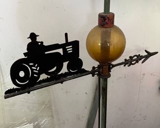 Lightning red with glass globe